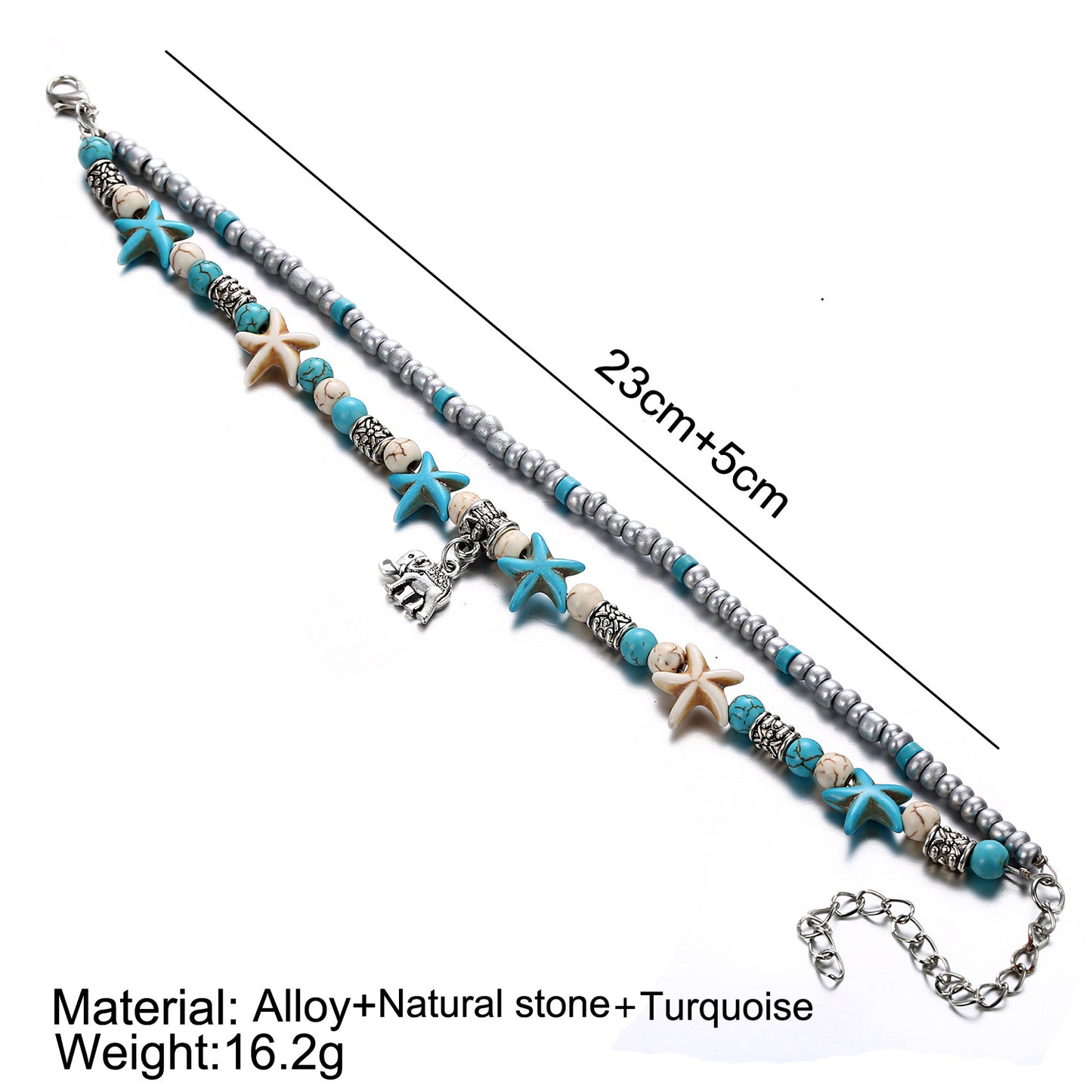 double layer anklet for beach lovers