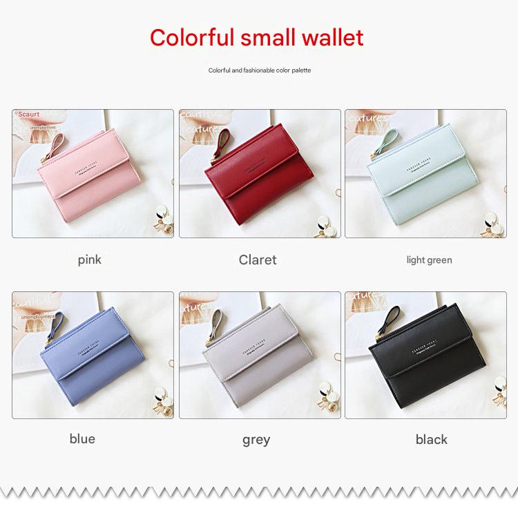 RFID short wallet in burgundy color