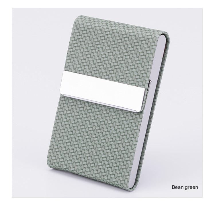 Weaved apricot business card holder