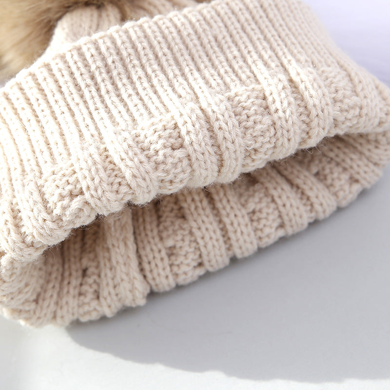 Knitted beanie hat for kids in white color