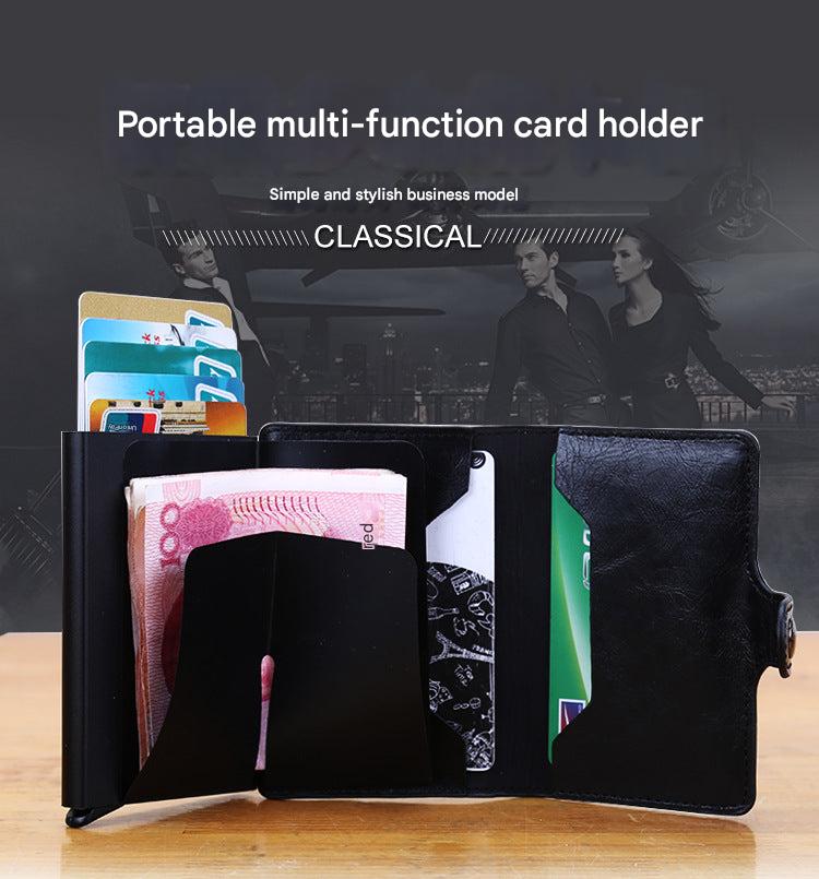 PU card holder in cream color