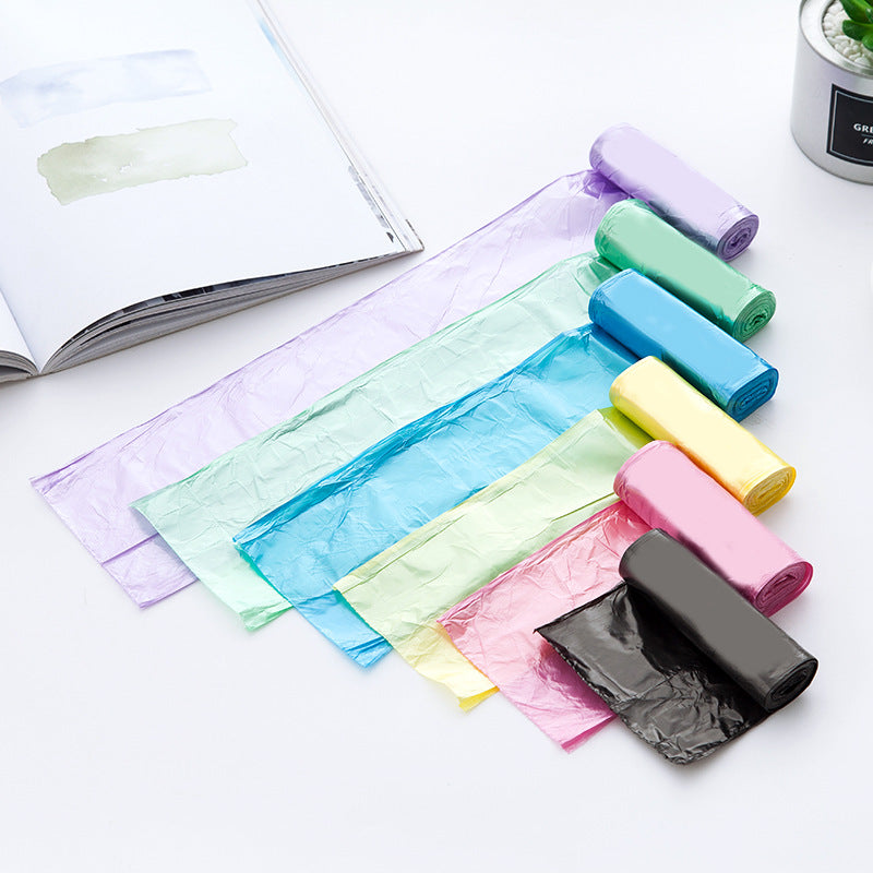 Durable bathroom trash bags with vibrant colors