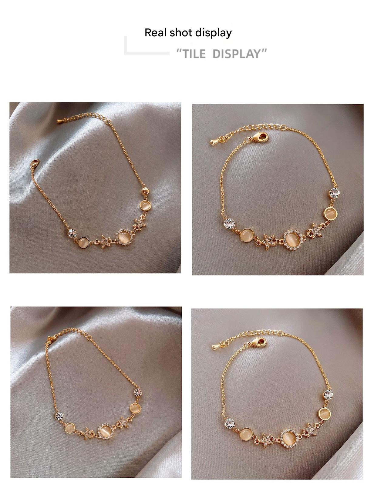 star-shaped cat eye stone bracelet image 6