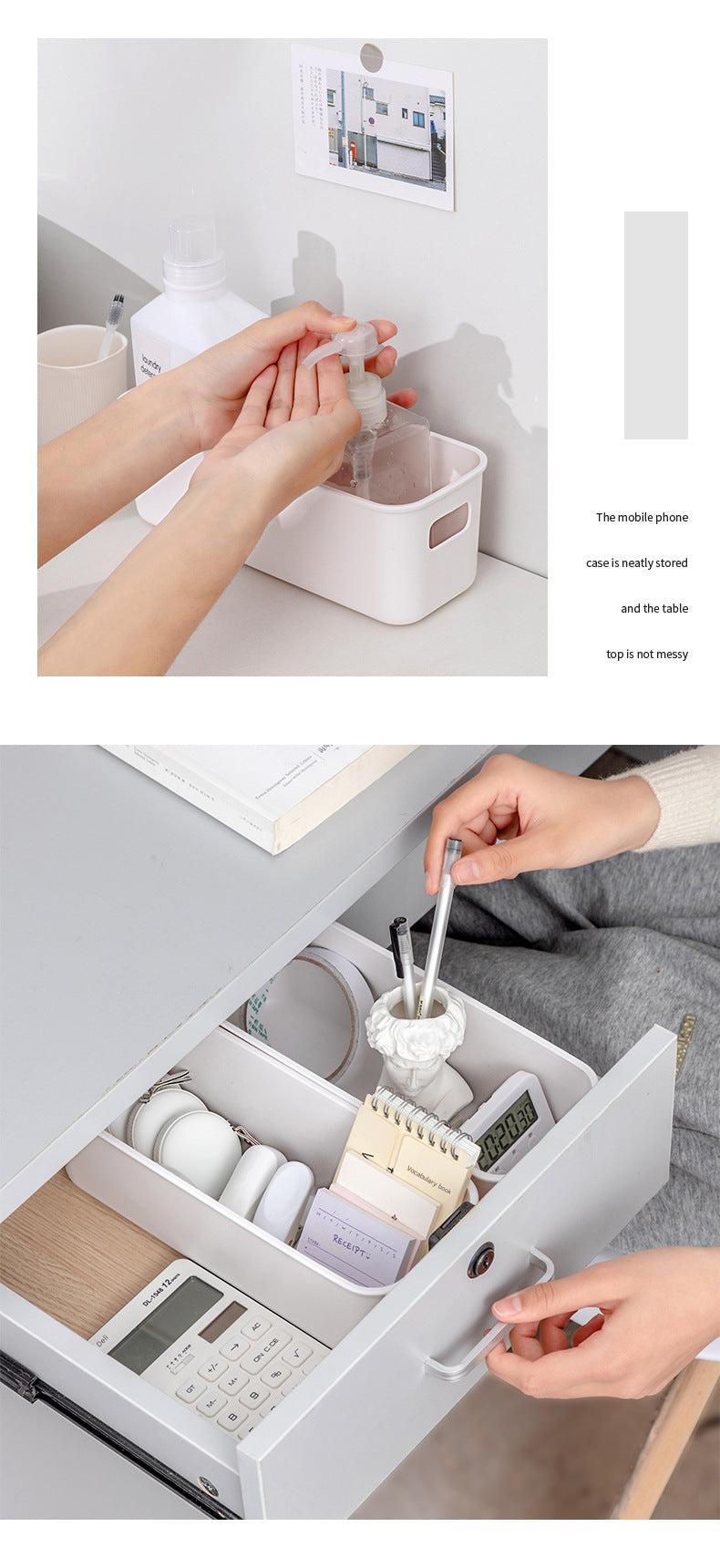 Desktop organizer with school supplies