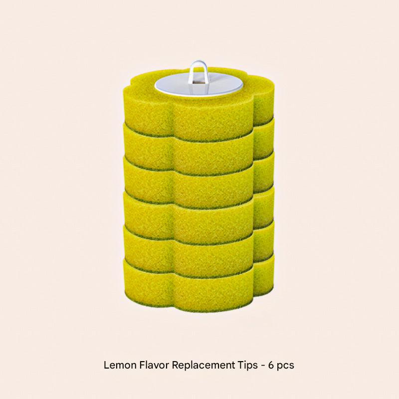 Disposable toilet brush with lemon sponge