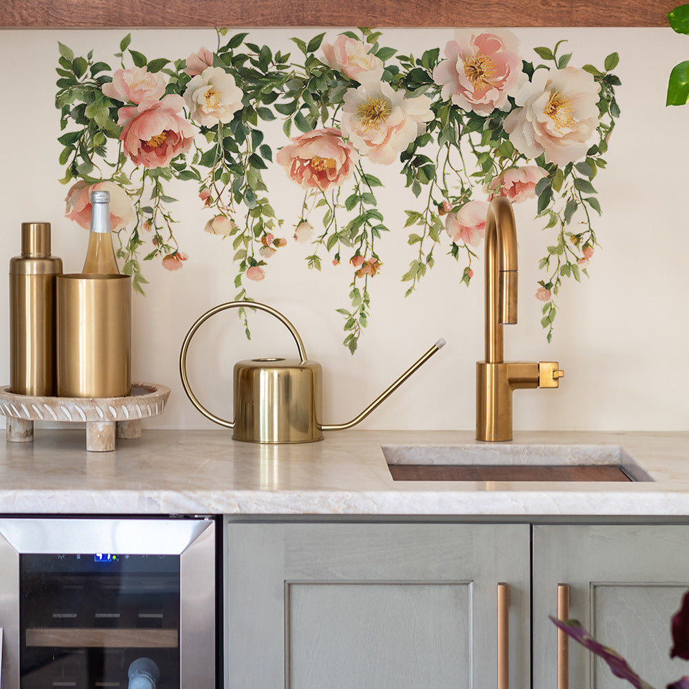 vibrant rose wall sticker design 2