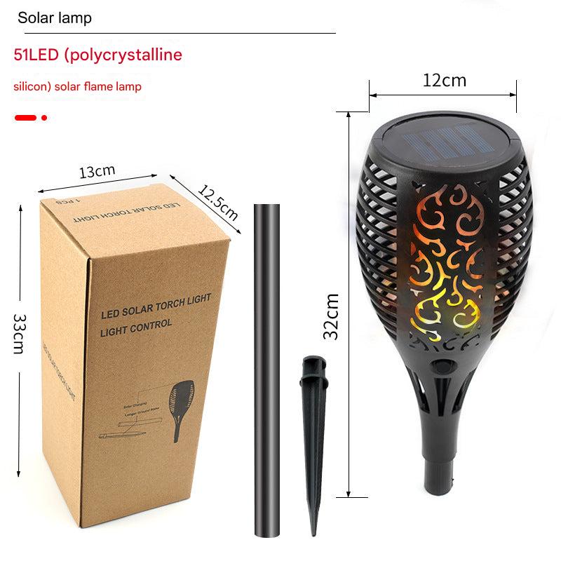 Waterproof solar garden torch with simulated flame