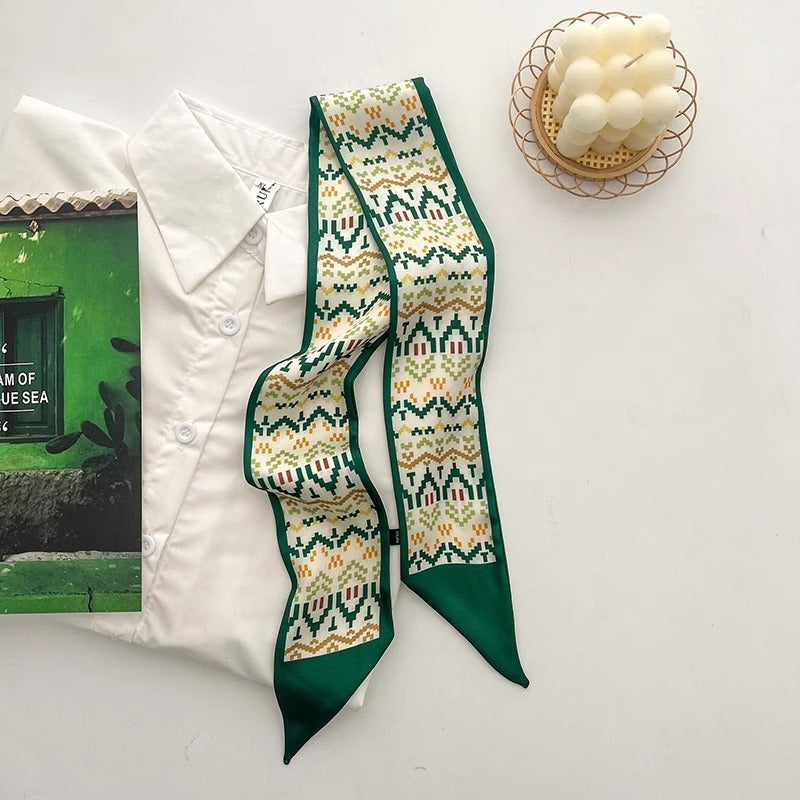 Chic geometric patterned hair scarf