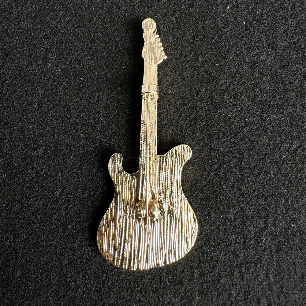 Guitar brooch with rhinestones image 1