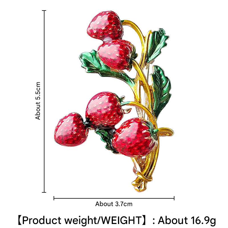 Charming strawberry brooch in bright color