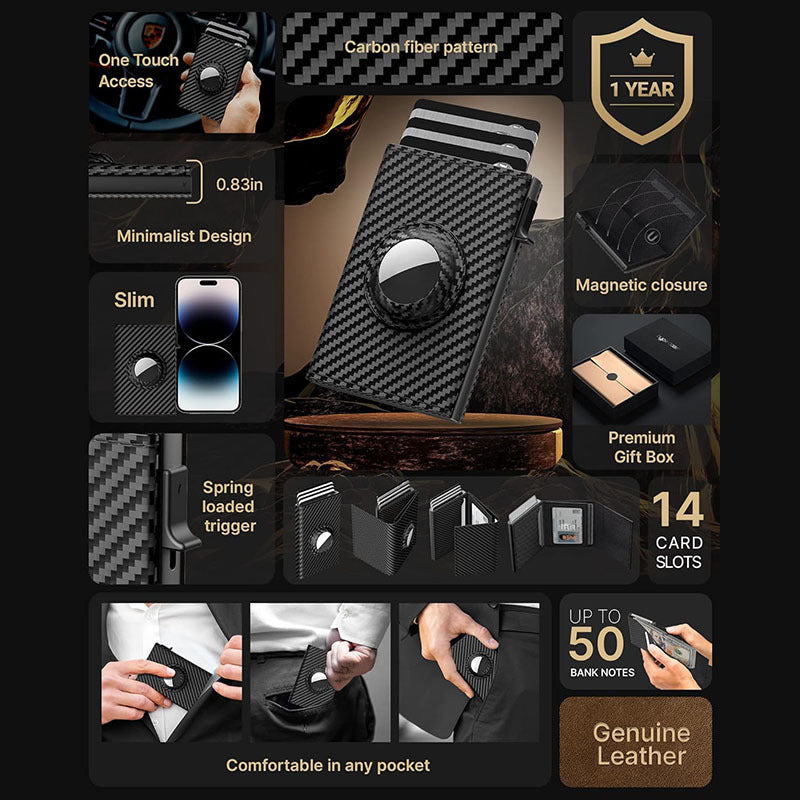 RFID-blocking men's wallet front view