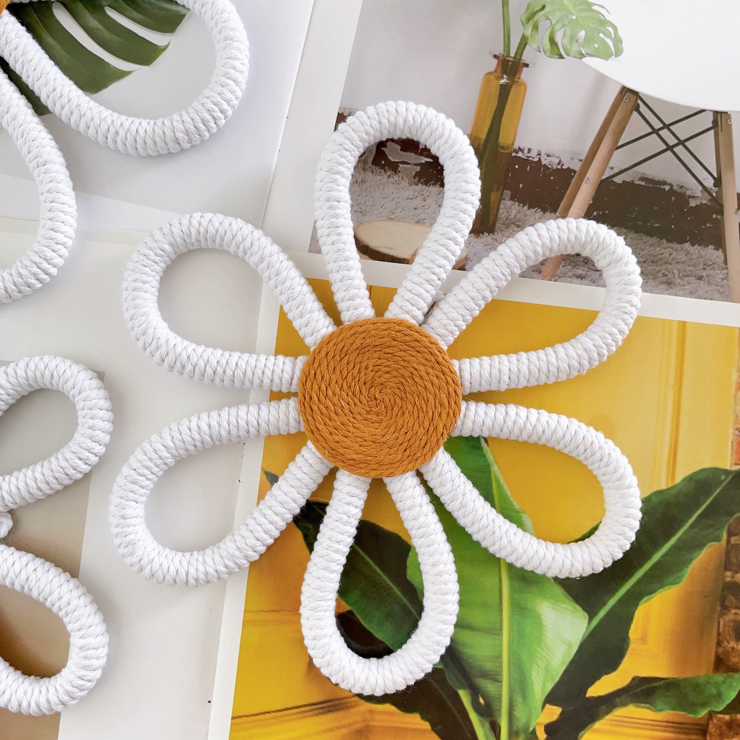 Woven floral decoration for baby room