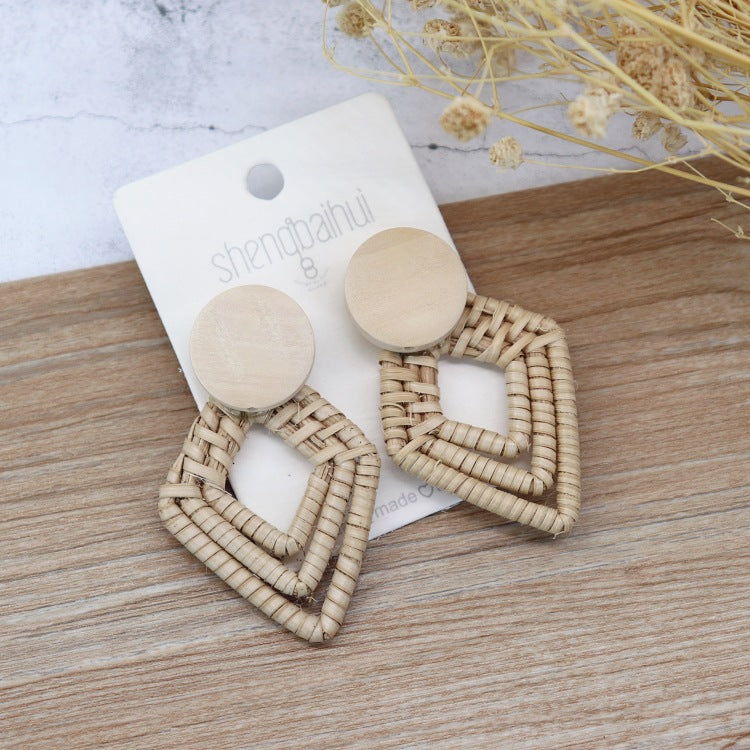 Handcrafted Rattan Earrings Image 1