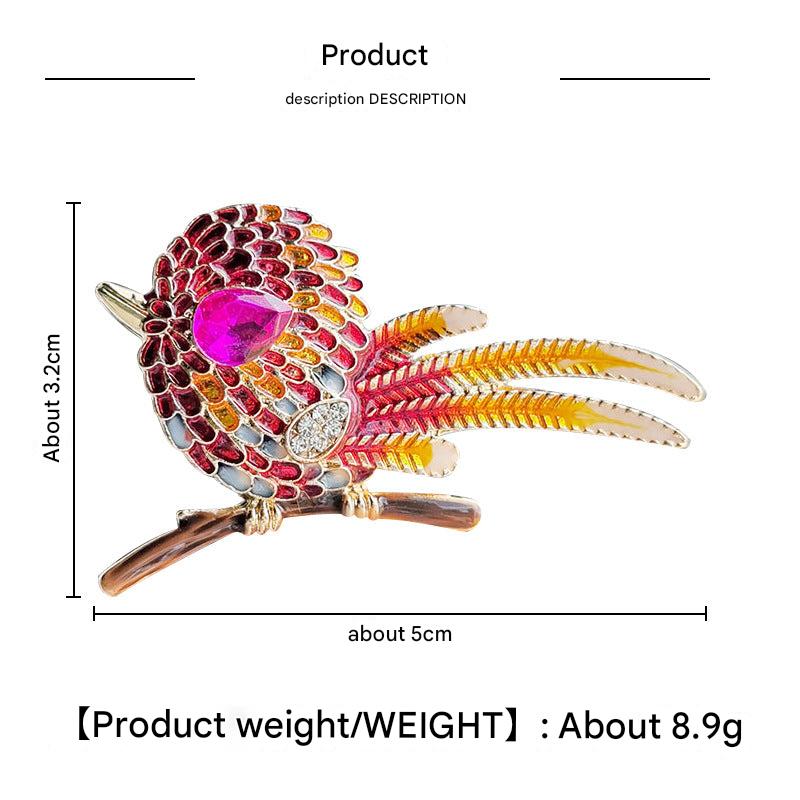 colorful bird brooch with rhinestones image 1