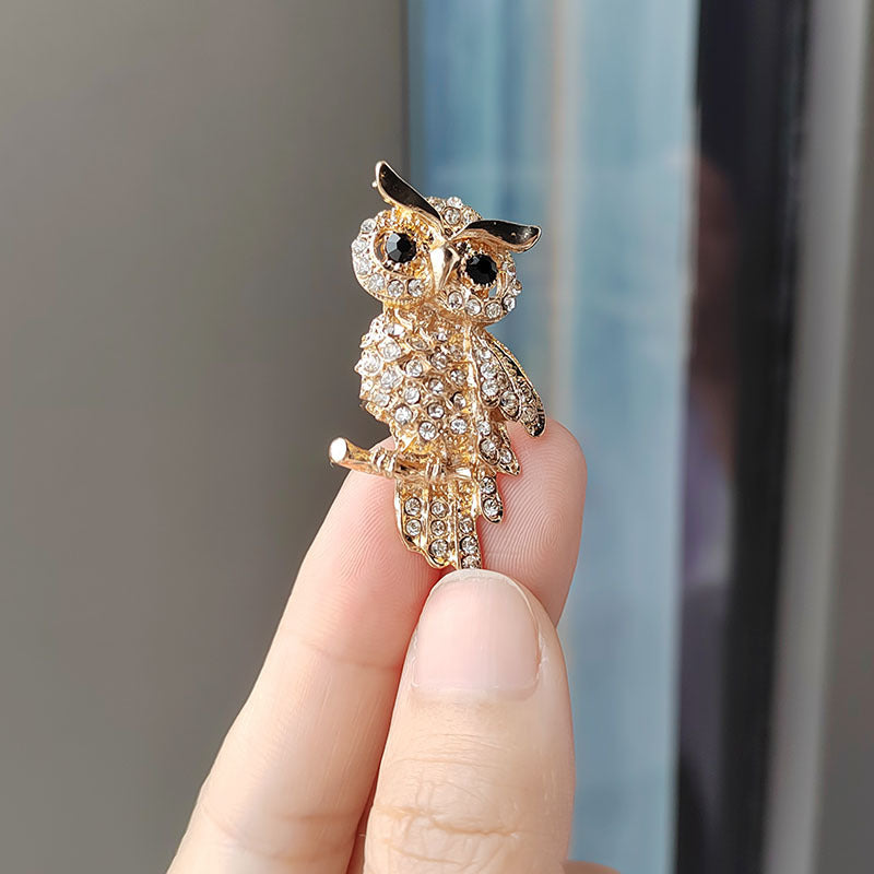 Wearing Owl Brooch on Jacket