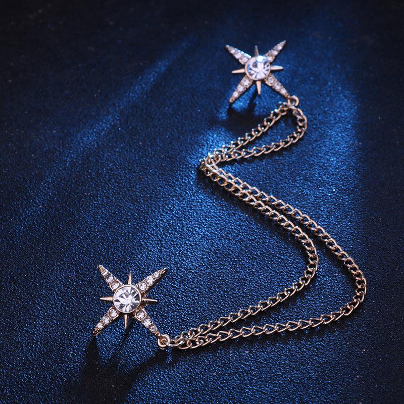 Stylish star-shaped brooch for men and women