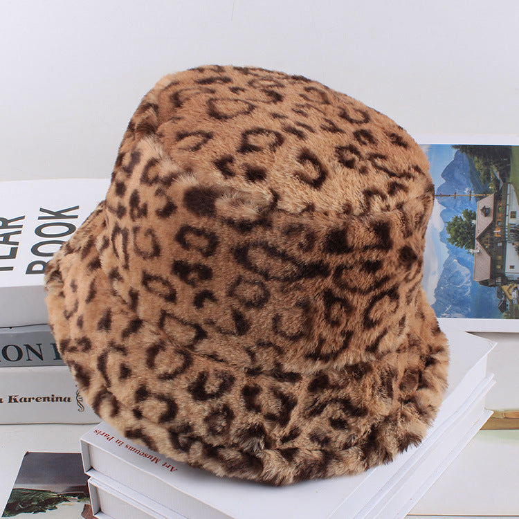 Leopard print fisherman hat front view