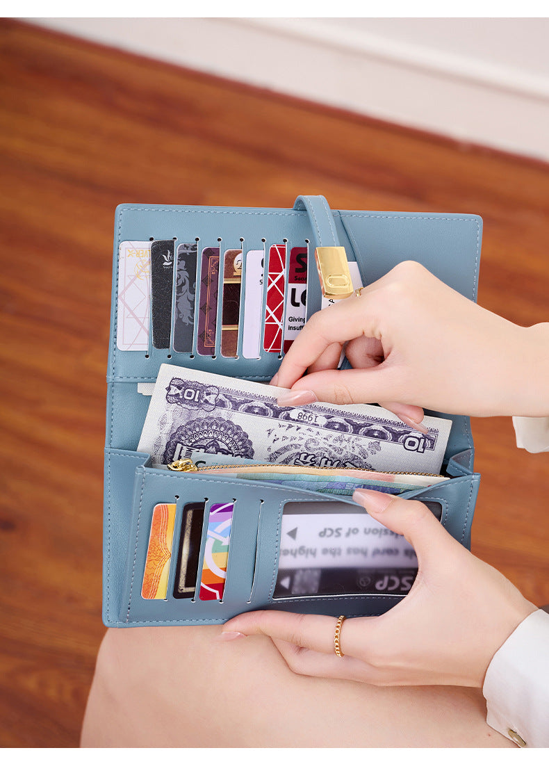 RFID-blocking women's wallet in burgundy