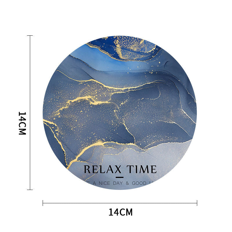 Diatomaceous coaster with floral design