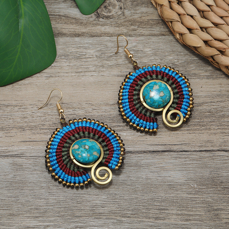 Bohemian woven earrings design 4