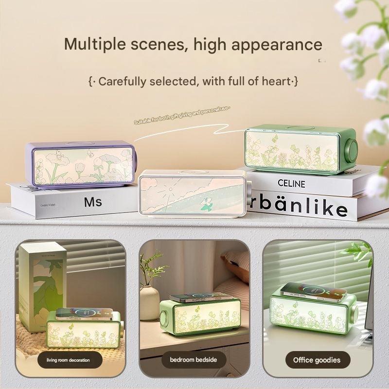 Stylish wireless charging Bluetooth speaker front view