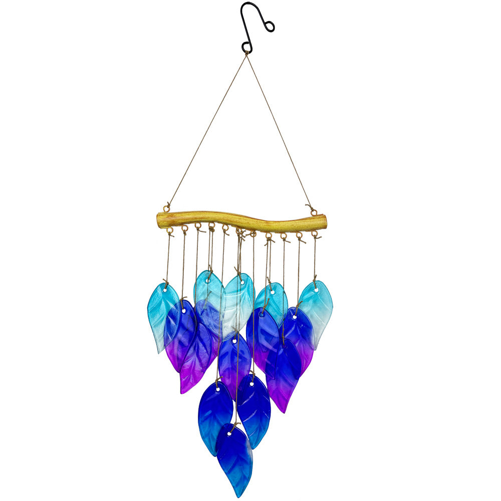 Colorful glass wind chime with fish design