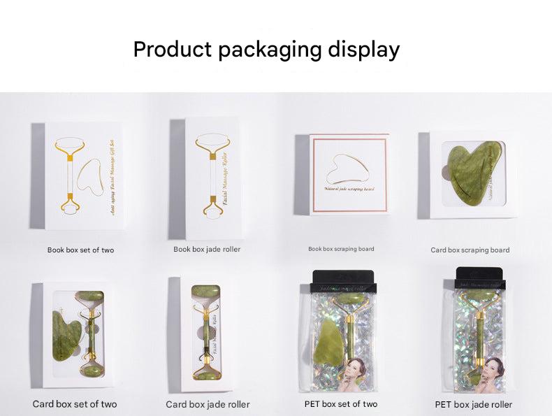 Premium jade roller set with gua sha for facial massage