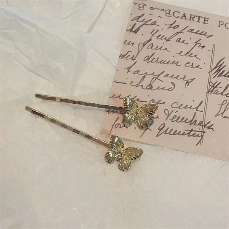 Elegant Metal Butterfly Hair Clip - Gold