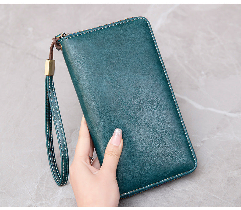 RFID women's wallet in wine red color