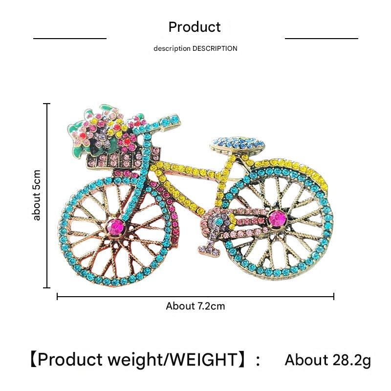 Colorful geometric bicycle brooch pin image 1