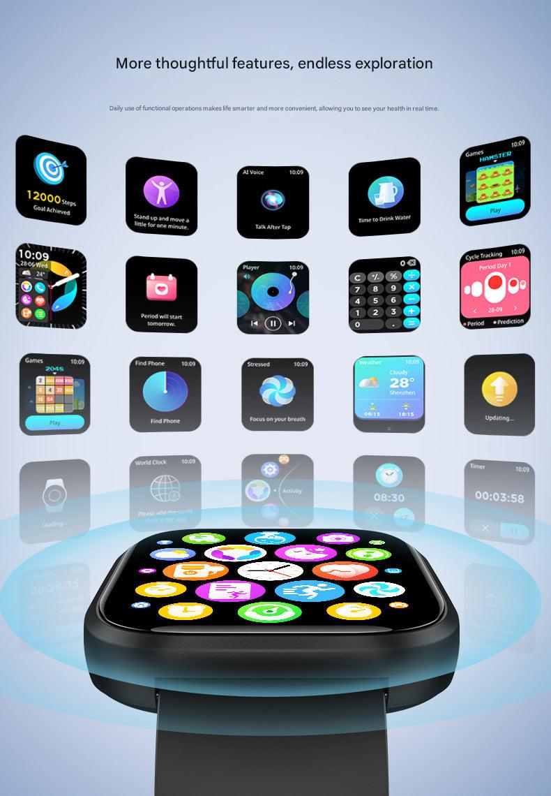 P114 Smartwatch Black Face with Bluetooth Feature