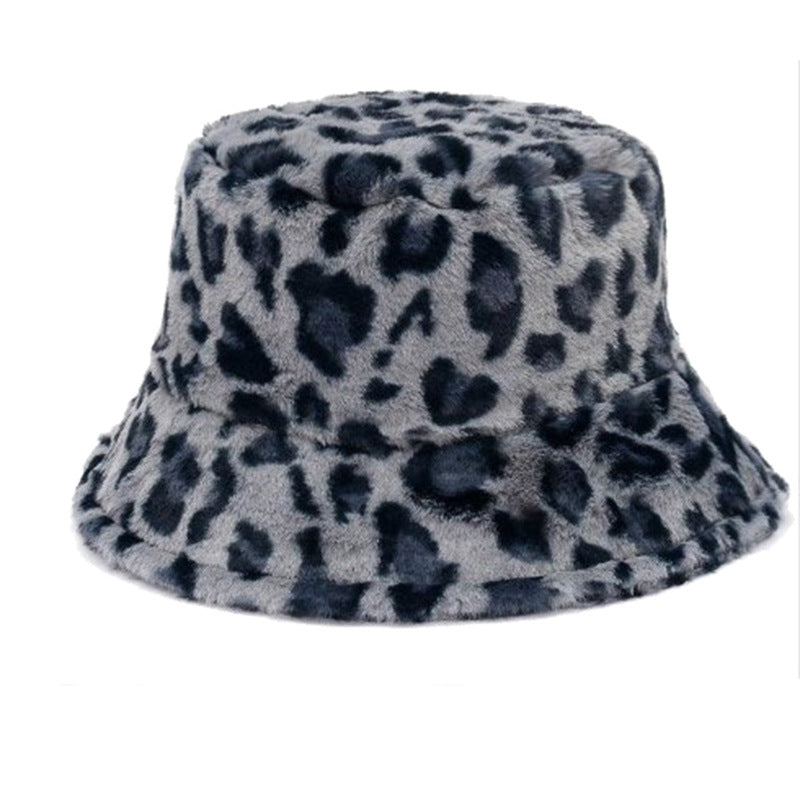 Leopard print fisherman hat side view