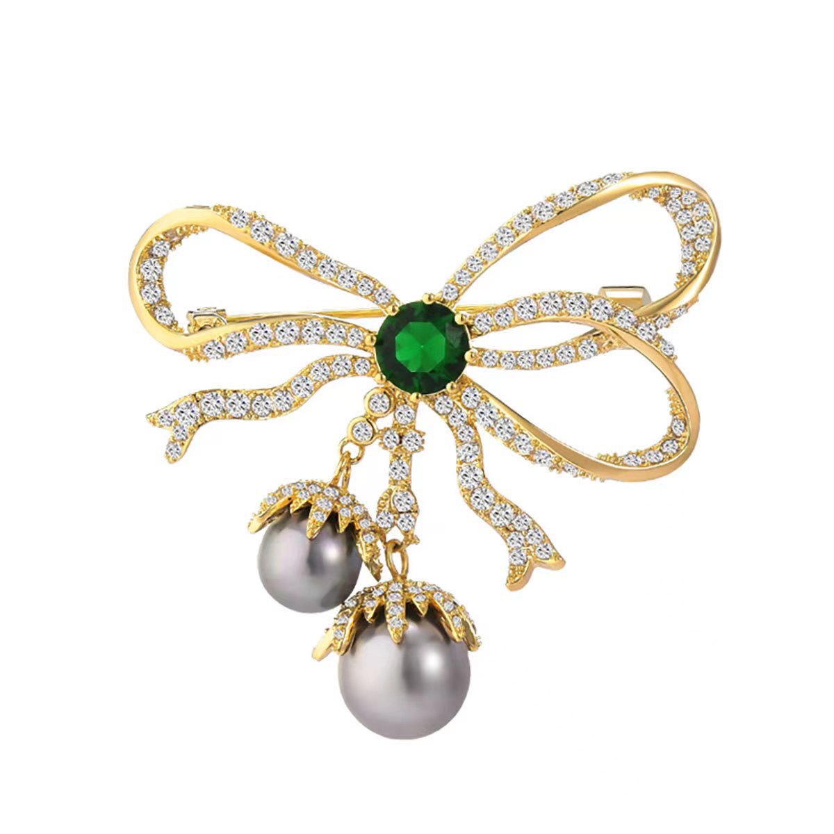 Elegant Bow-Knot Brooch with Rhinestones Image