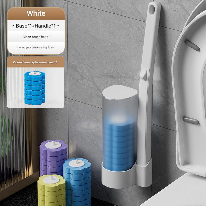 Modern design toilet brush in use