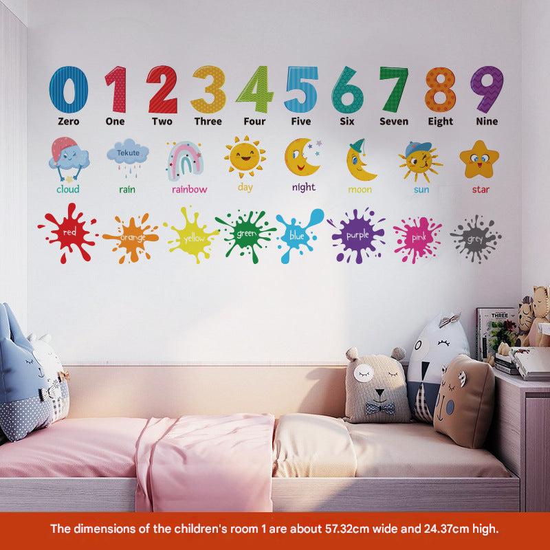 Colorful educational wall decals for children