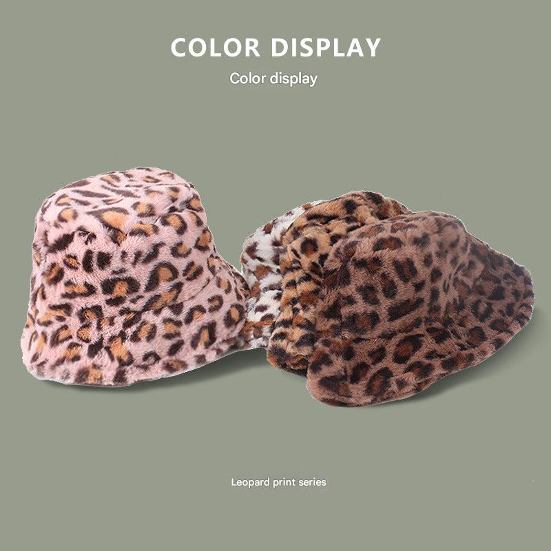 Leopard print fisherman hat back view