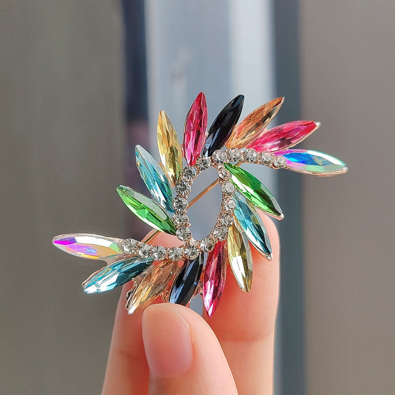 Stylish floral accessory pinned on jacket