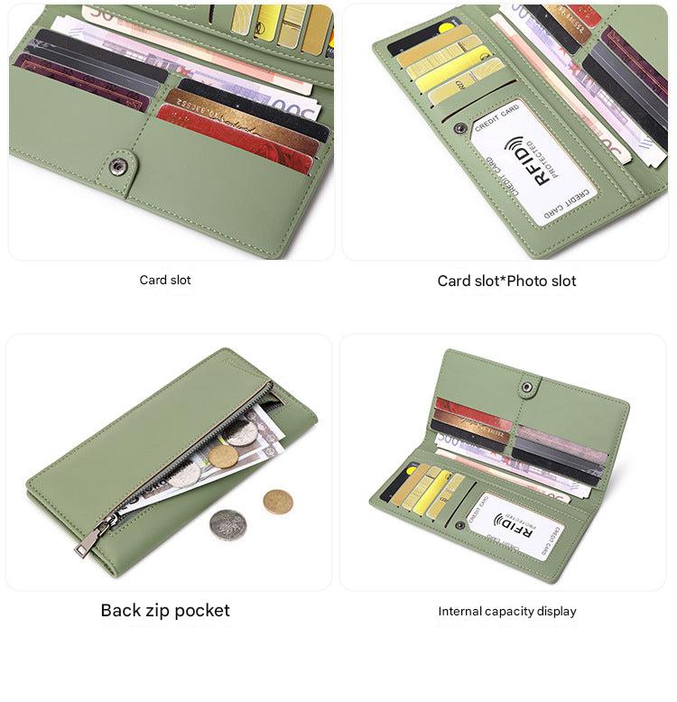 RFID blocking women's wallet side view