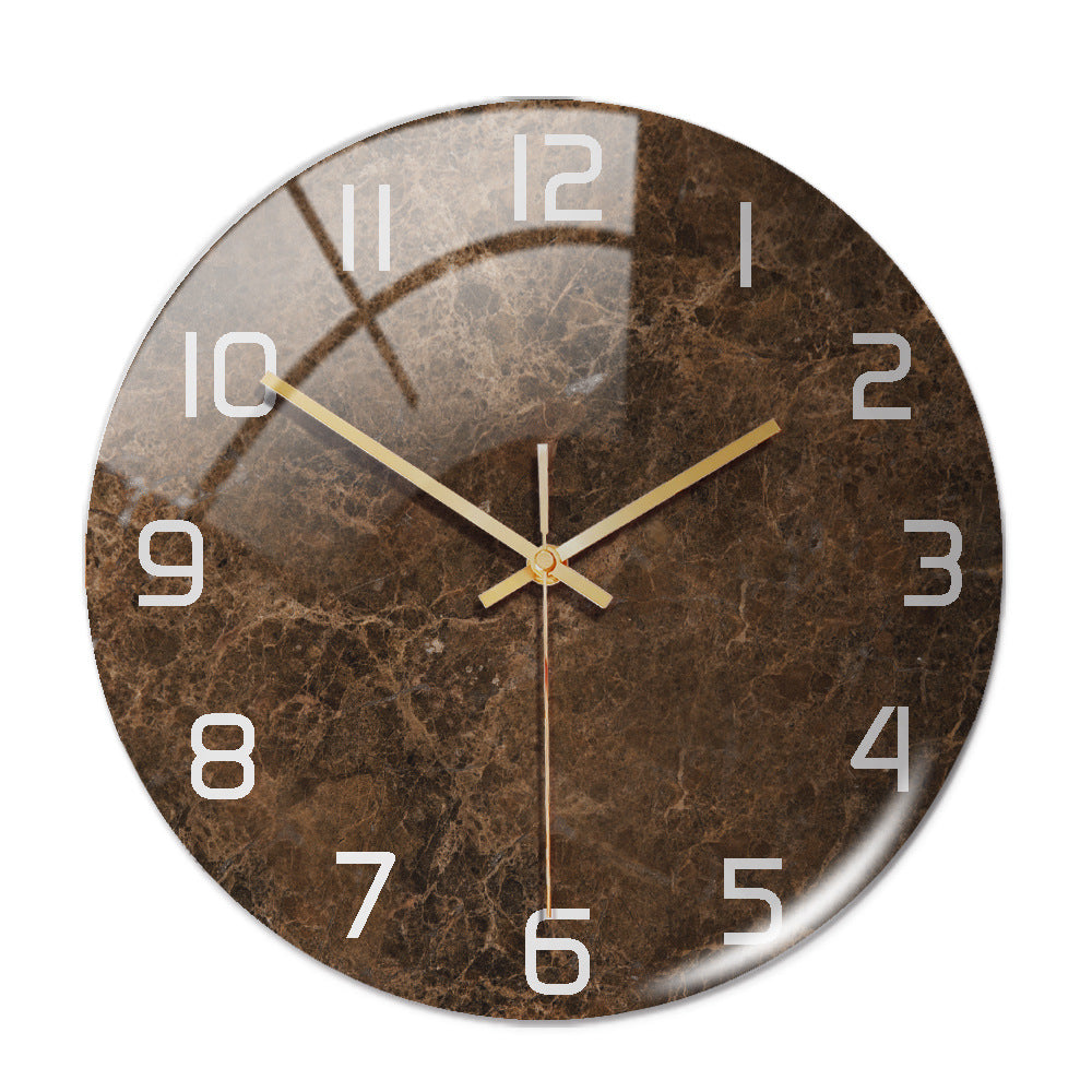 Stylish round marble wall clock