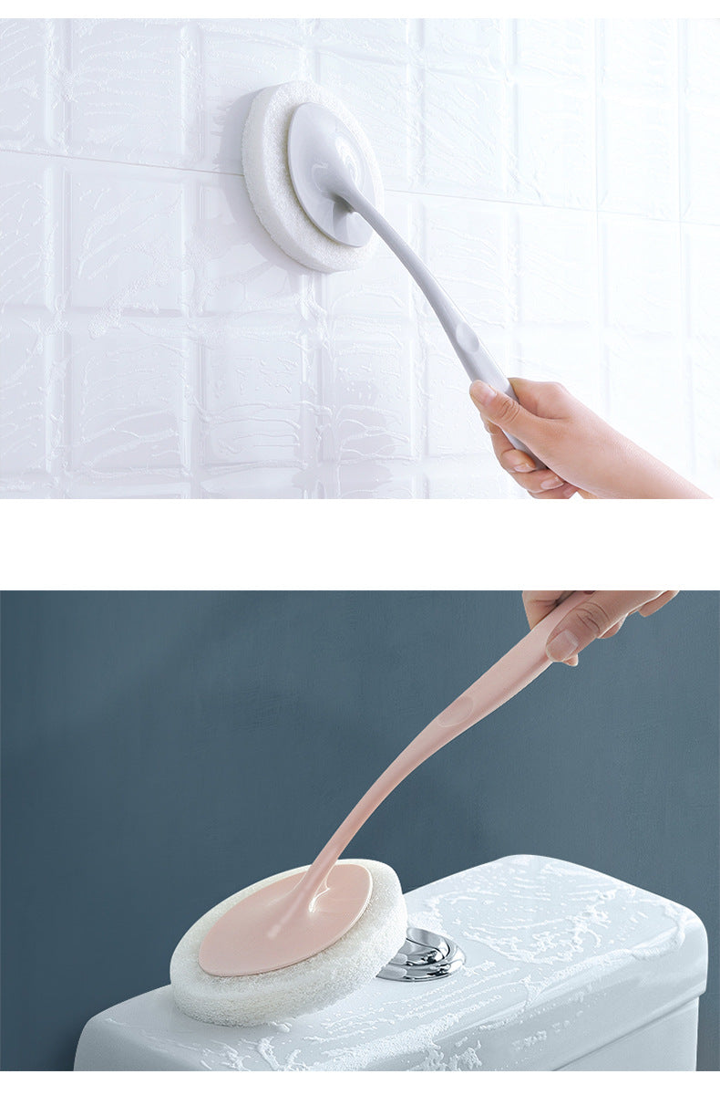 Long handle sponge brush for cleaning bathroom walls