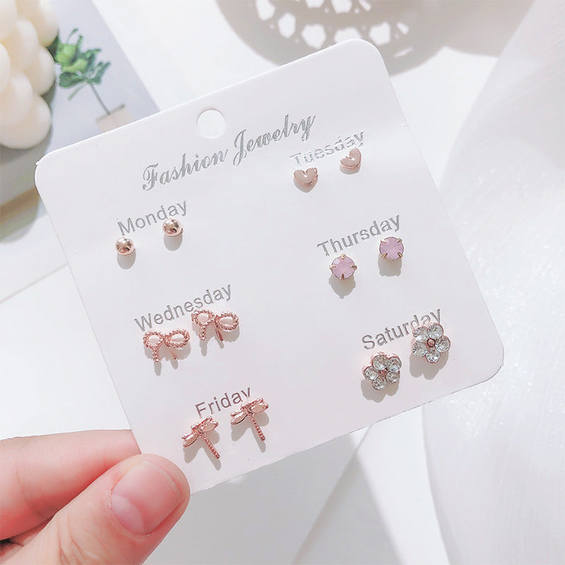 Korean pearl bow earrings image 7