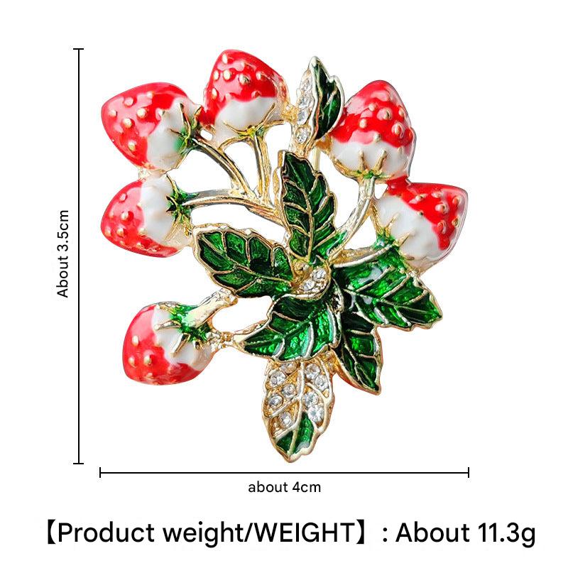 Charming strawberry brooch in bright color