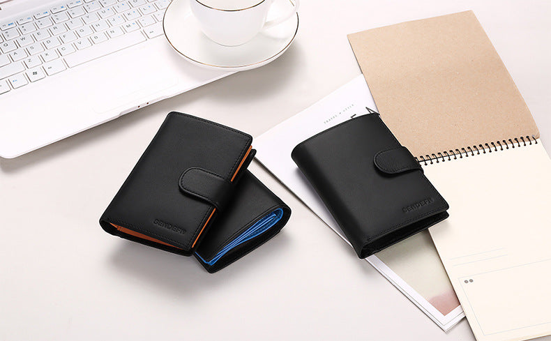 Men's leather wallet - Dark Coffee style