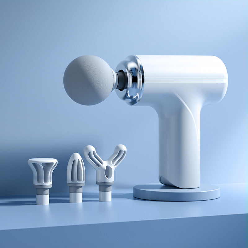 User holding portable massage gun