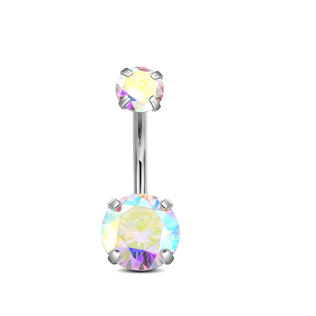 Stylish double-headed zircon navel ring image 2
