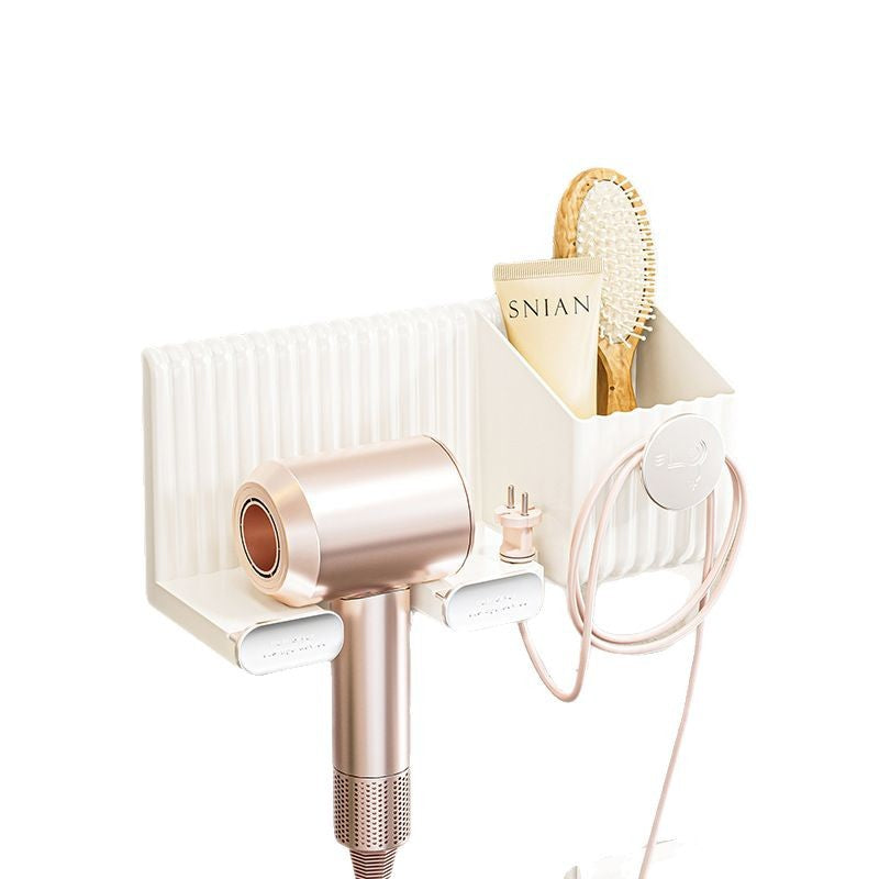 Organized bathroom with hair dryer holder