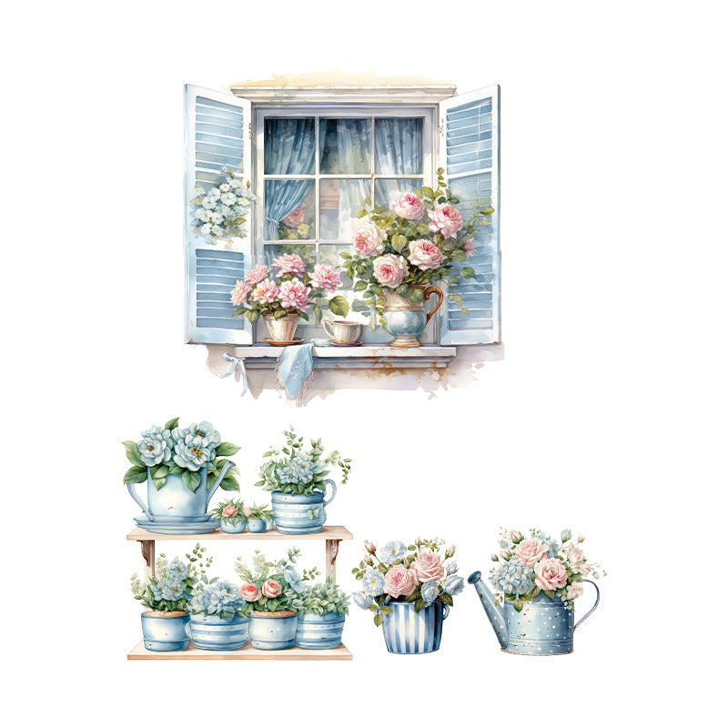 Vinyl wall sticker with flowers