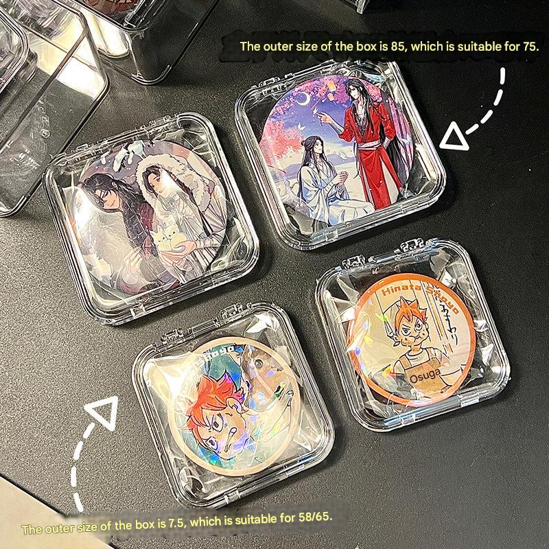 Dustproof storage box for badges