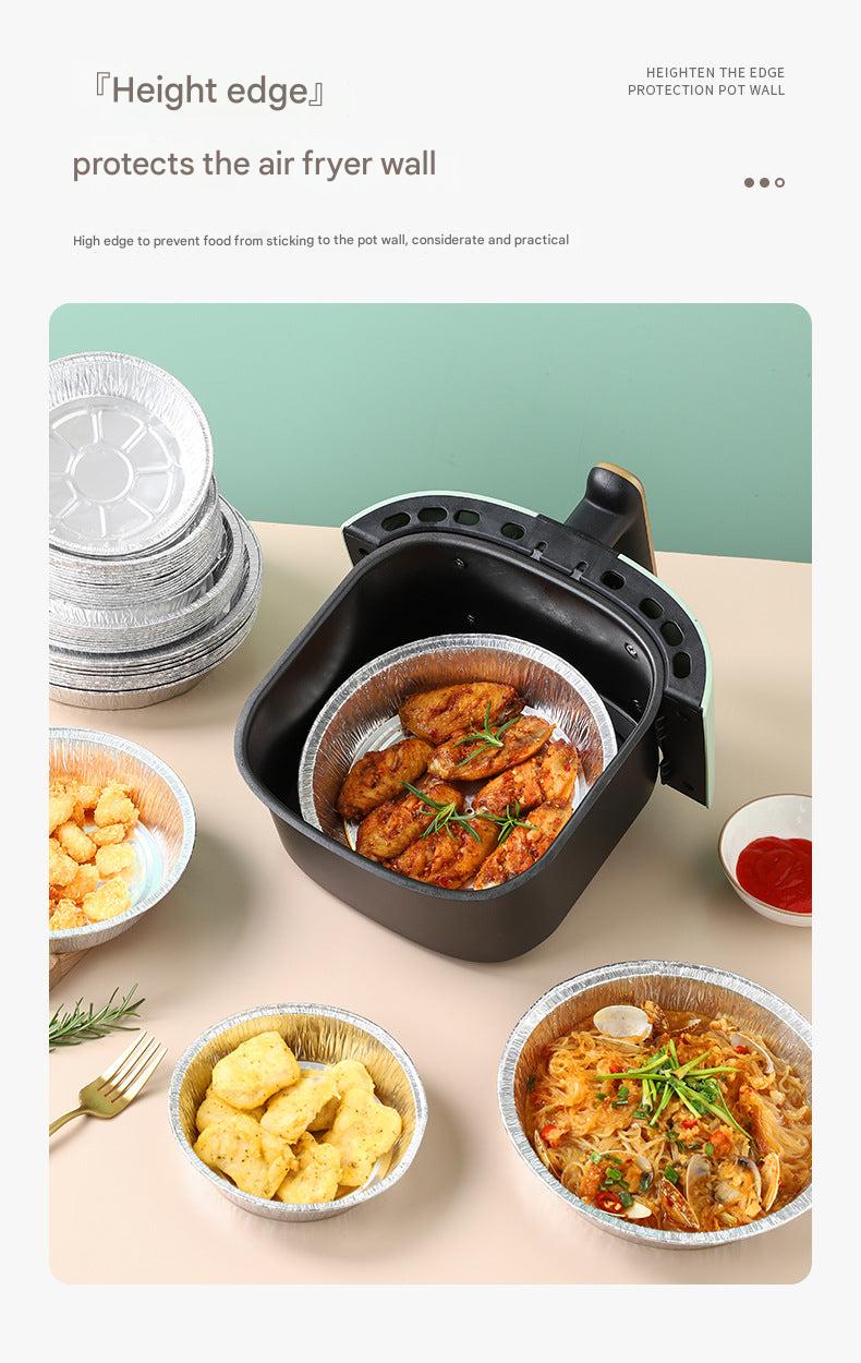 Disposable aluminum foil baking pan for air fryer