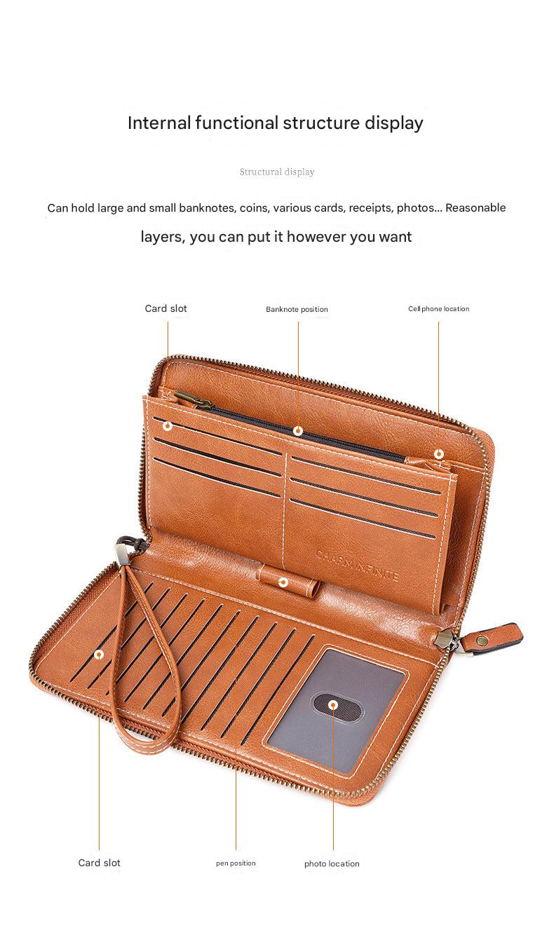 RFID women's wallet showing spacious compartment